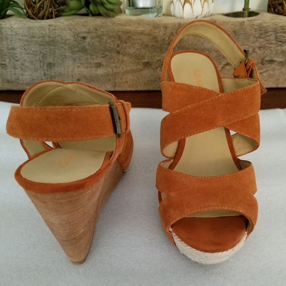 levity Shoes - NEW! Levity Zabrina Suede Wedge Sandals